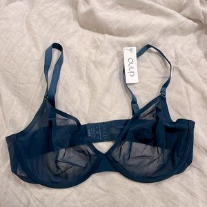 NWT 💙 CUUP Bra - The Plunge, Mesh, 40E, Ocean